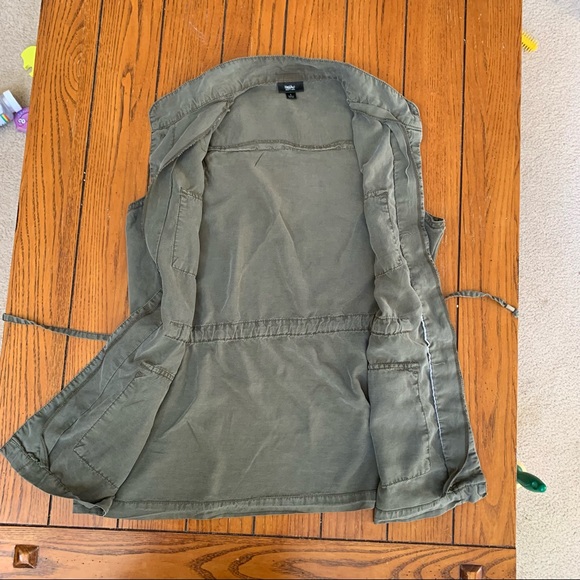 Massimo Army Green Button-up Vest Size Small - Picture 8 of 10